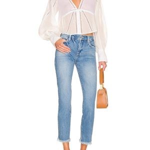 FRAME Blue Le High Straight Leg Jeans
